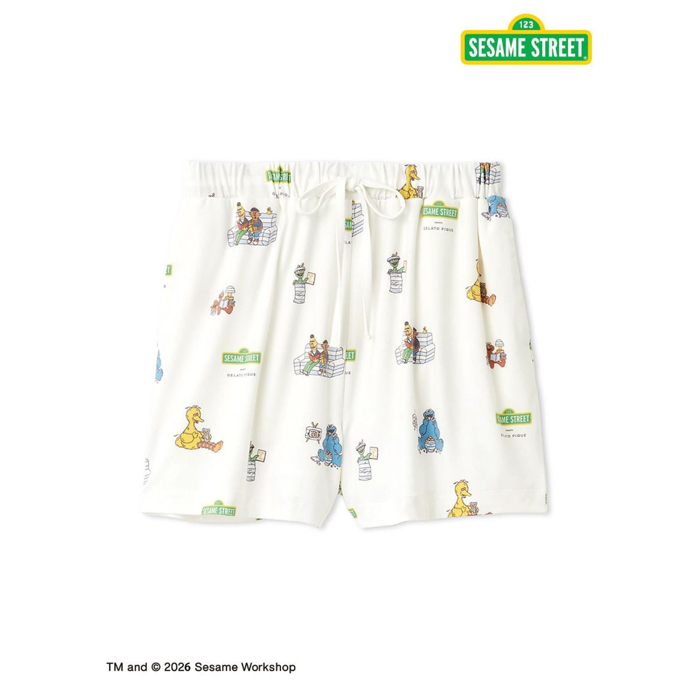 gelato pique（ジェラートピケ） SESAME STREET 総柄ショートパンツ