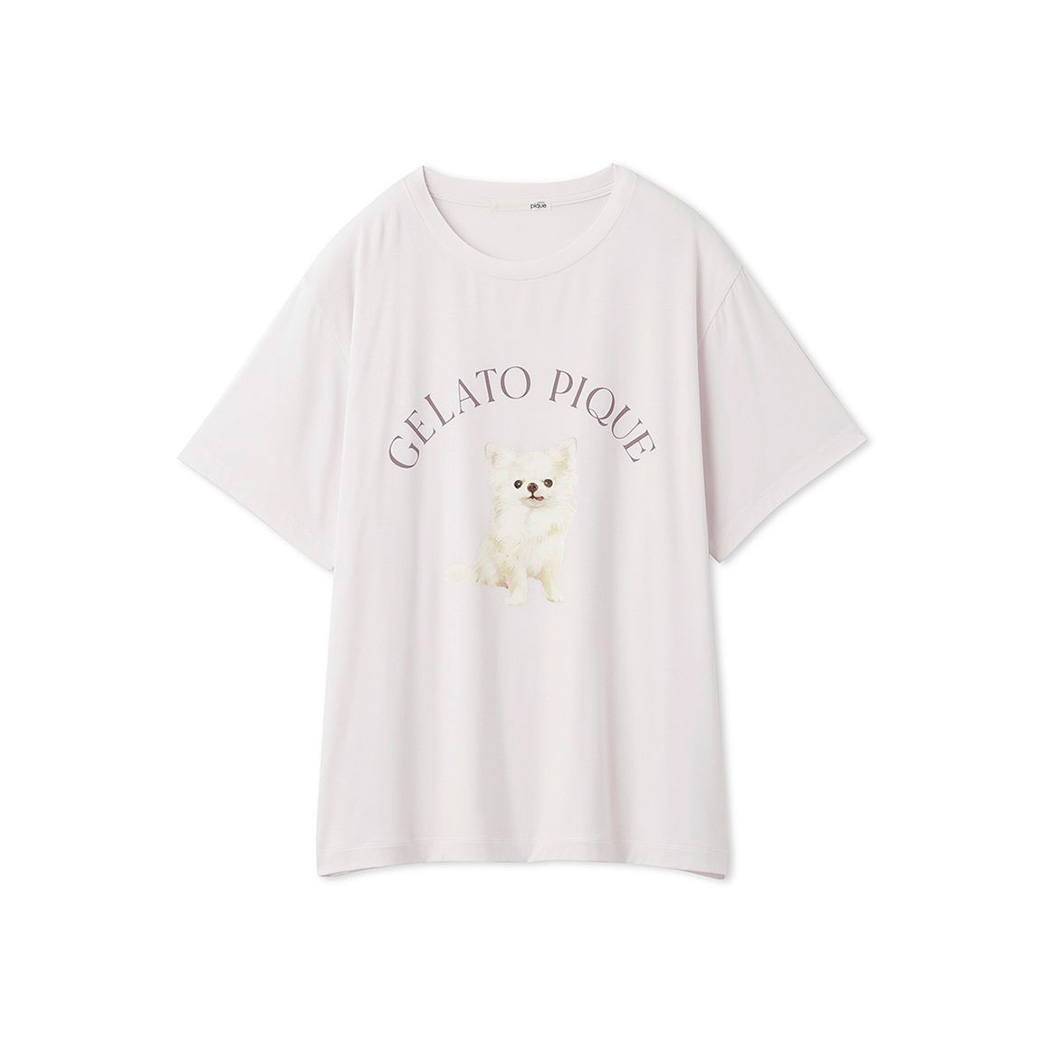 gelato pique DOG柄ワンポイントTシャツ pwct241257 ジェラピケ