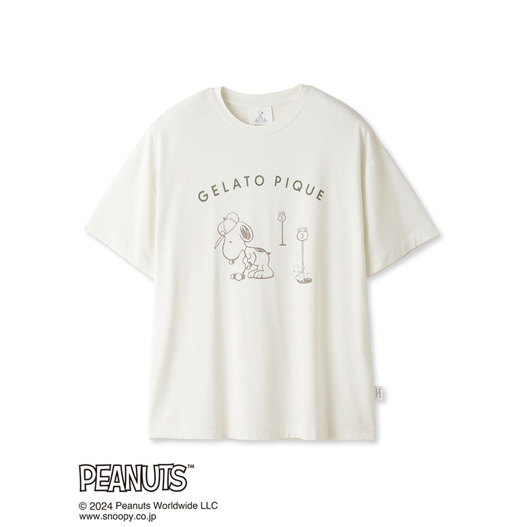 gelato pique PEANUTS ワンポイントTシャツ pwct242233 ジェラピケ ルームウェア パジャマ レディース 部屋着 トップス  スヌーピー 誕生日 ギフト｜selectshopmu｜02