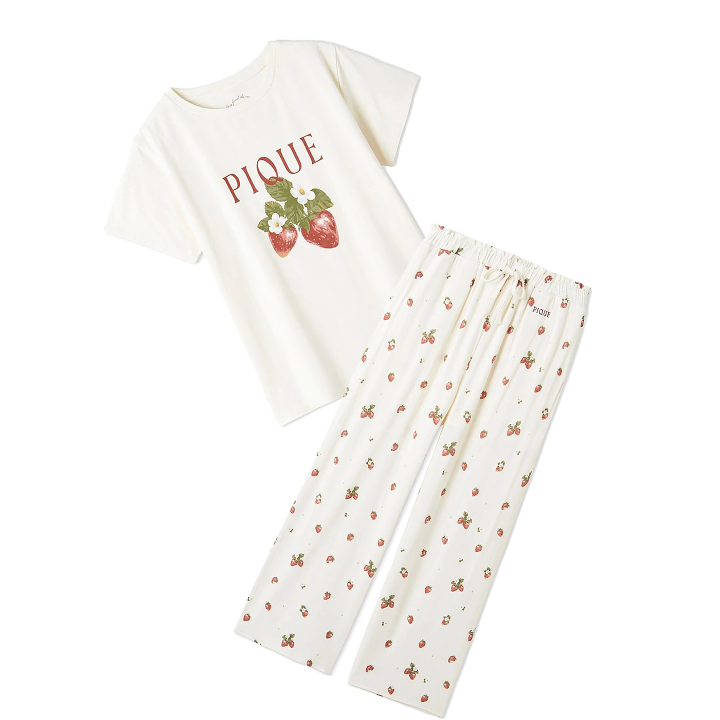 ジェラートピケ　いちごワンポイントTシャツ　パンツ gelato pique ジェラートピケ いちごワンポイントTシャツ&ロング