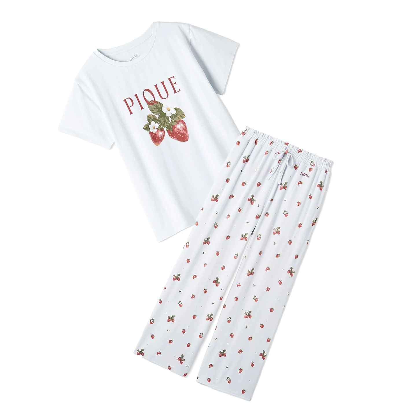 ジェラートピケ いちごワンポイントTシャツ&amp;ロングパンツセット pwct251283set pwcp...
