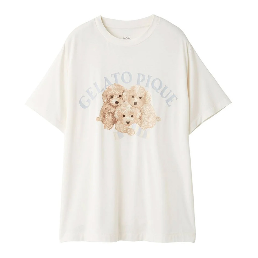 ジェラートピケ トイプードルワンポイントTシャツ pwct251303 ジェラピケ ルームウェア パ...