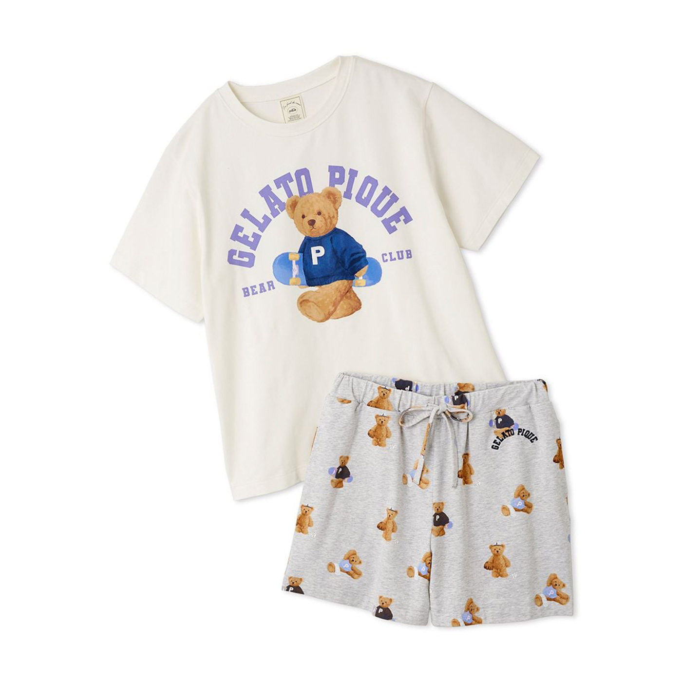 ジェラートピケ ピノキオ　トップス＆ショートパンツセット スーパーマリオ】【レディース】キノピオ＆ヨッシージャガード