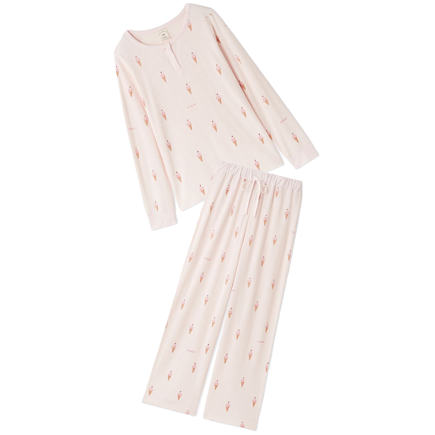 gelato pique（ジェラートピケ） モチーフ3柄ワッフルロンT&ロング