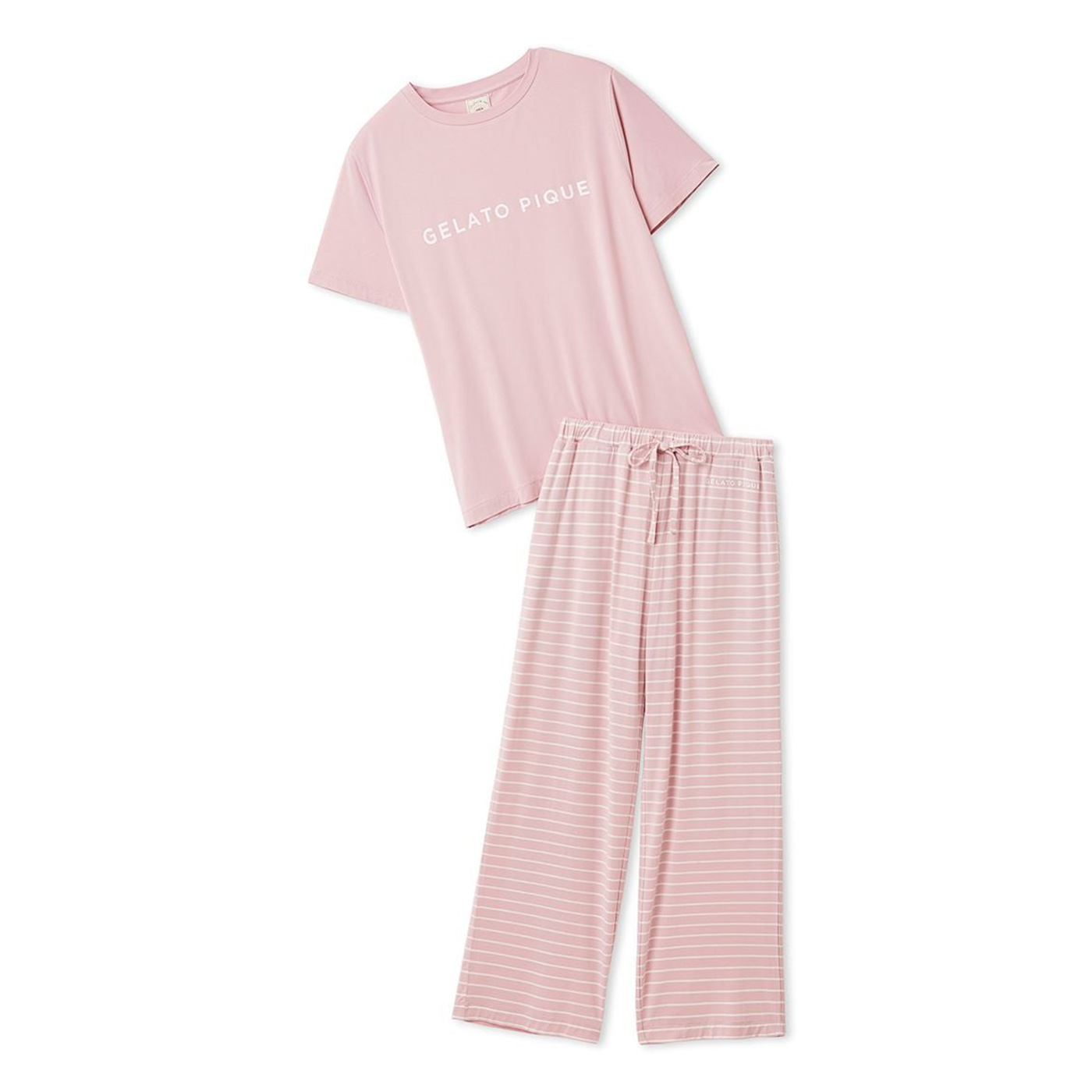 gelato pique（ジェラートピケ） レーヨンロゴTシャツ&ボーダーロング