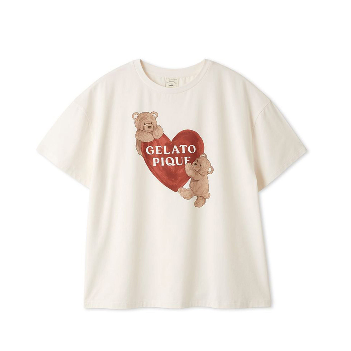 gelato pique（ジェラートピケ） 接触冷感 BEAR HEARTワンポイントT