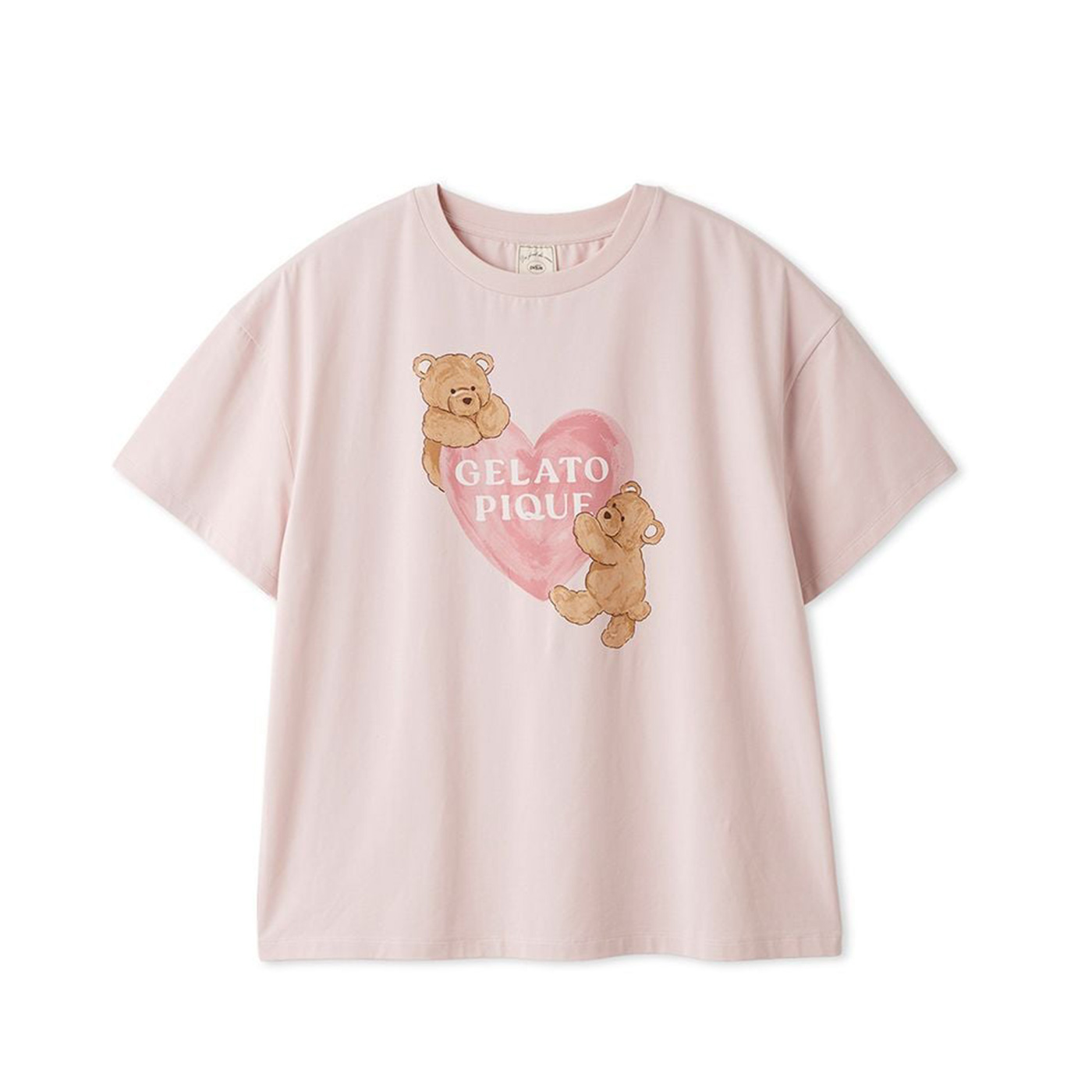 gelato pique（ジェラートピケ） 接触冷感 BEAR HEARTワンポイントT