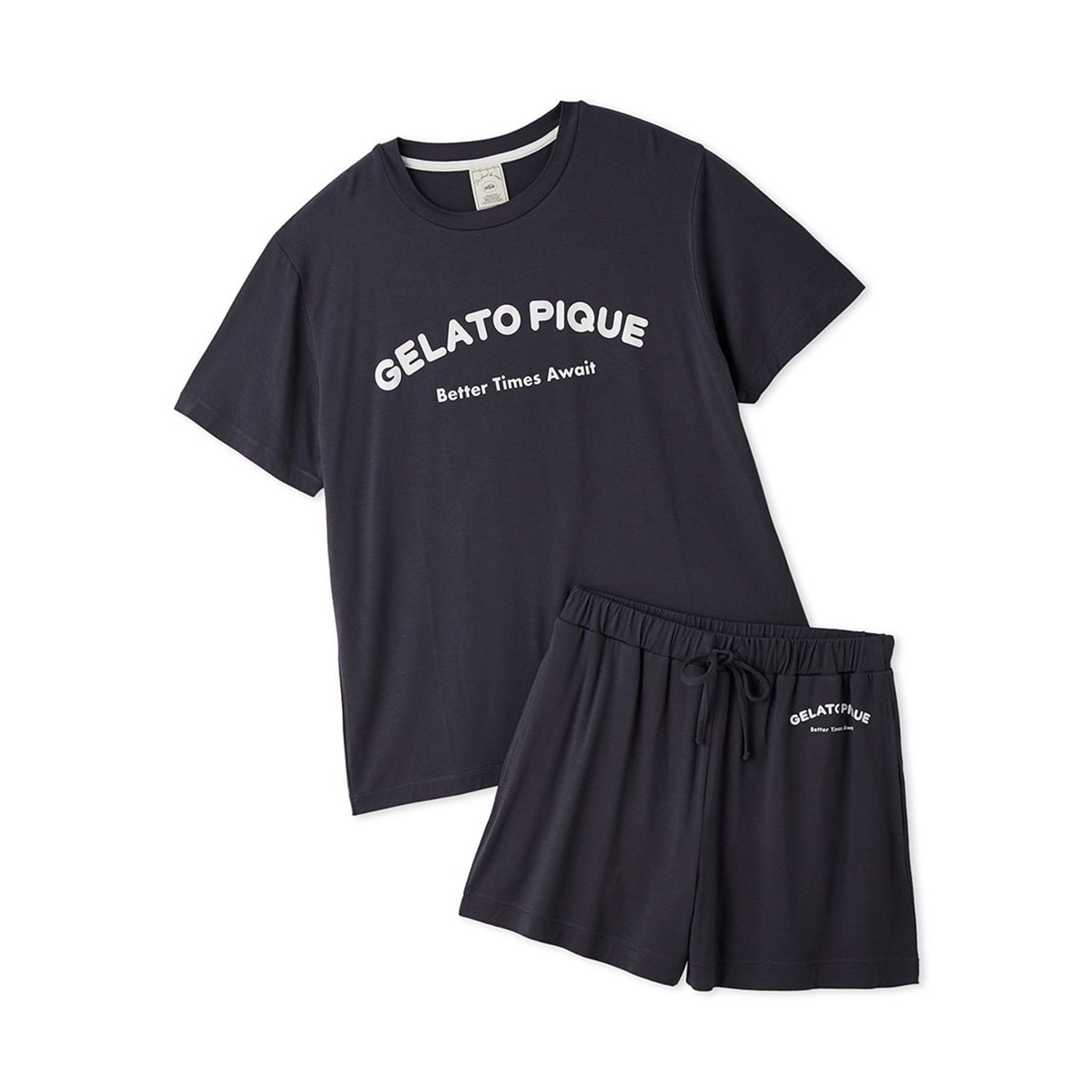 ジェラートピケ　接触冷感　レーヨンロゴTシャツ&ショートパンツ　上下セット gelato pique（ジェラートピケ） 接触冷感 カジュアルレーヨンロゴT