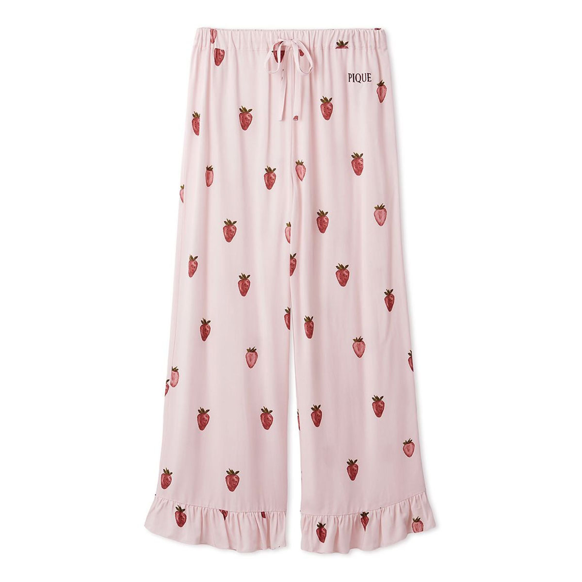 gelato pique（ジェラートピケ） ストロベリー柄ツイルロングパンツ