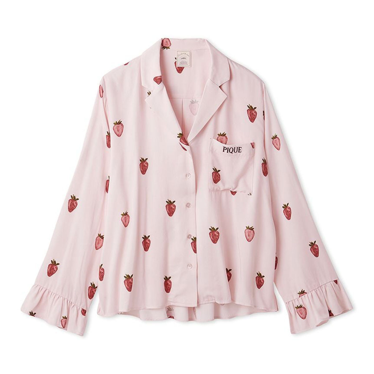 gelato pique（ジェラートピケ） ストロベリー柄ツイルシャツ