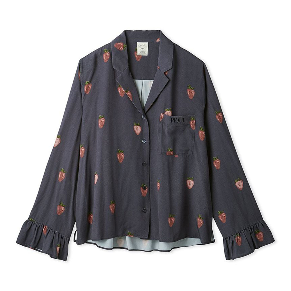 gelato pique（ジェラートピケ） ストロベリー柄ツイルシャツ