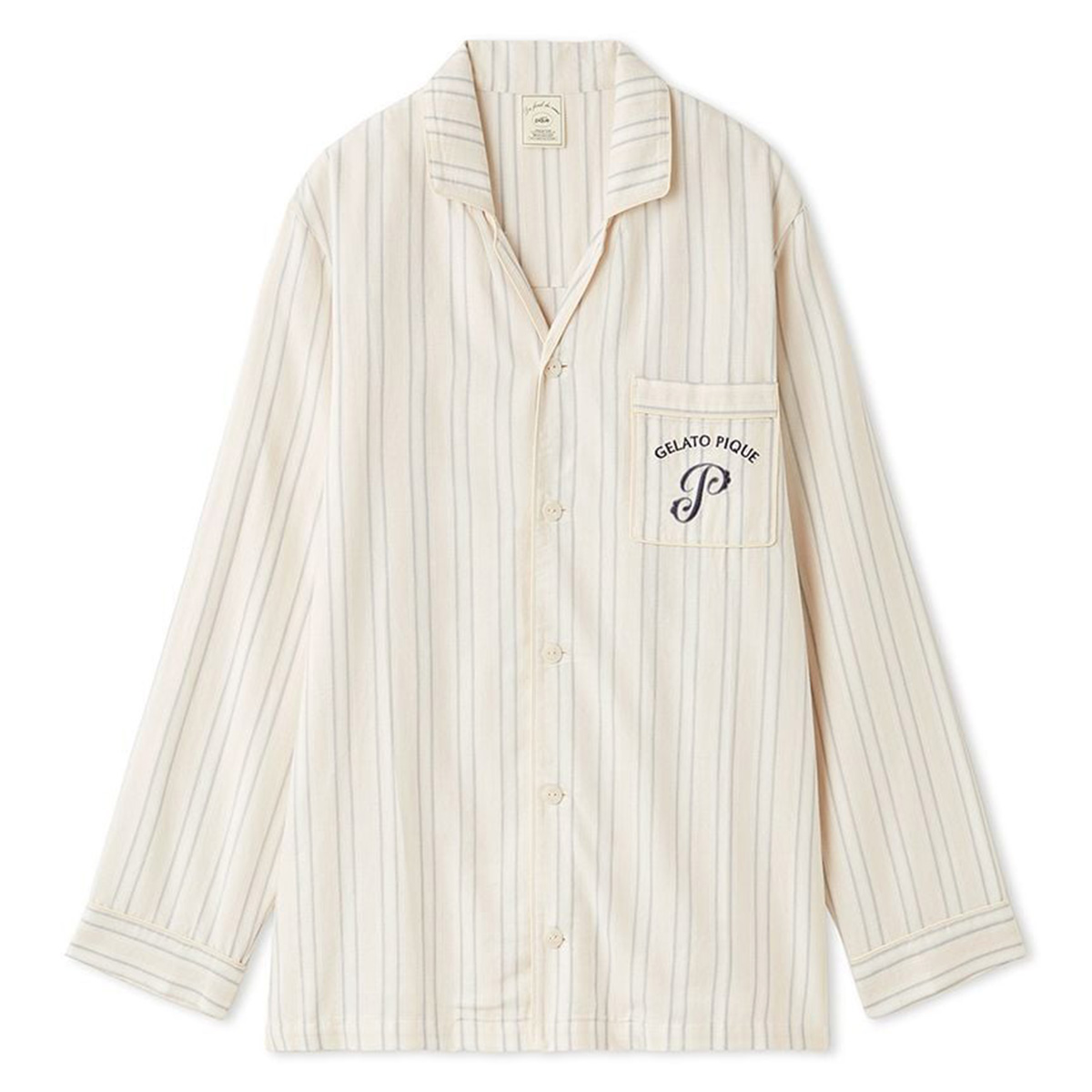 新品GELATO PIQUE ストライプ ルームウェア メンズ ストライプ ロゴ ジャガード パジャマ ルームウェア