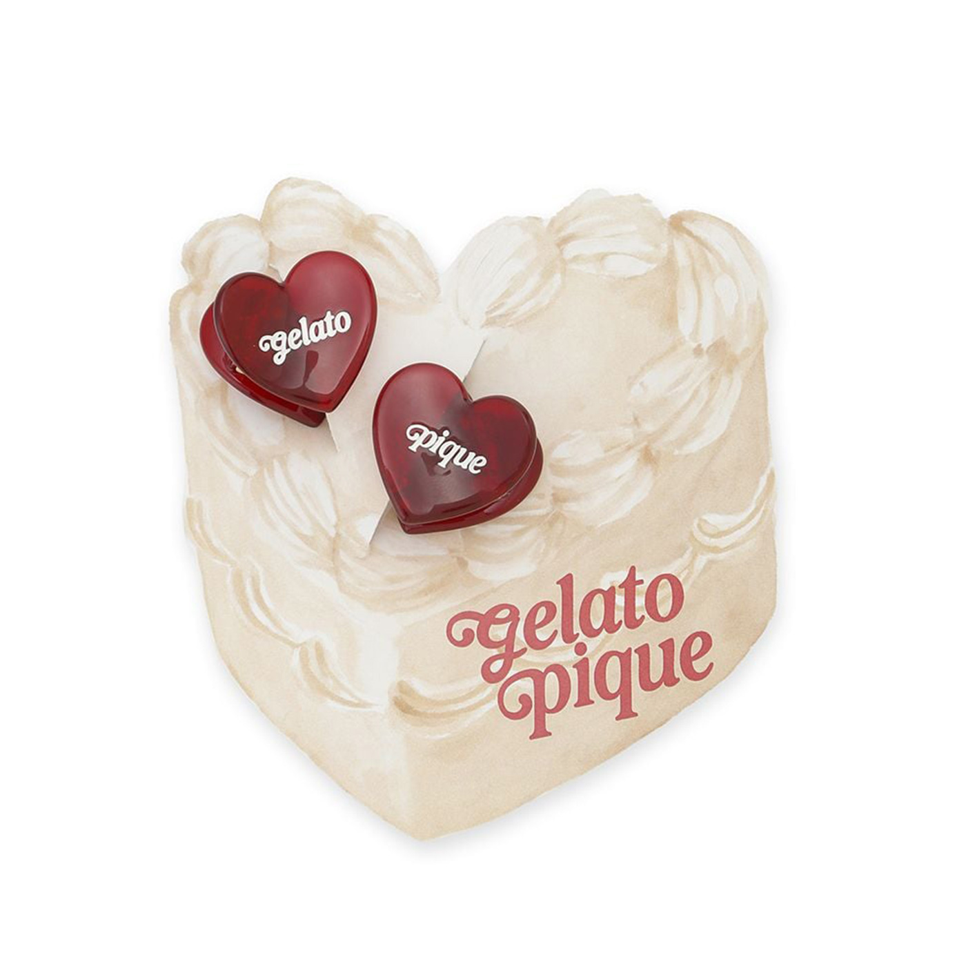 gelato pique（ジェラートピケ） ハートミニヘアクリップ2点セット