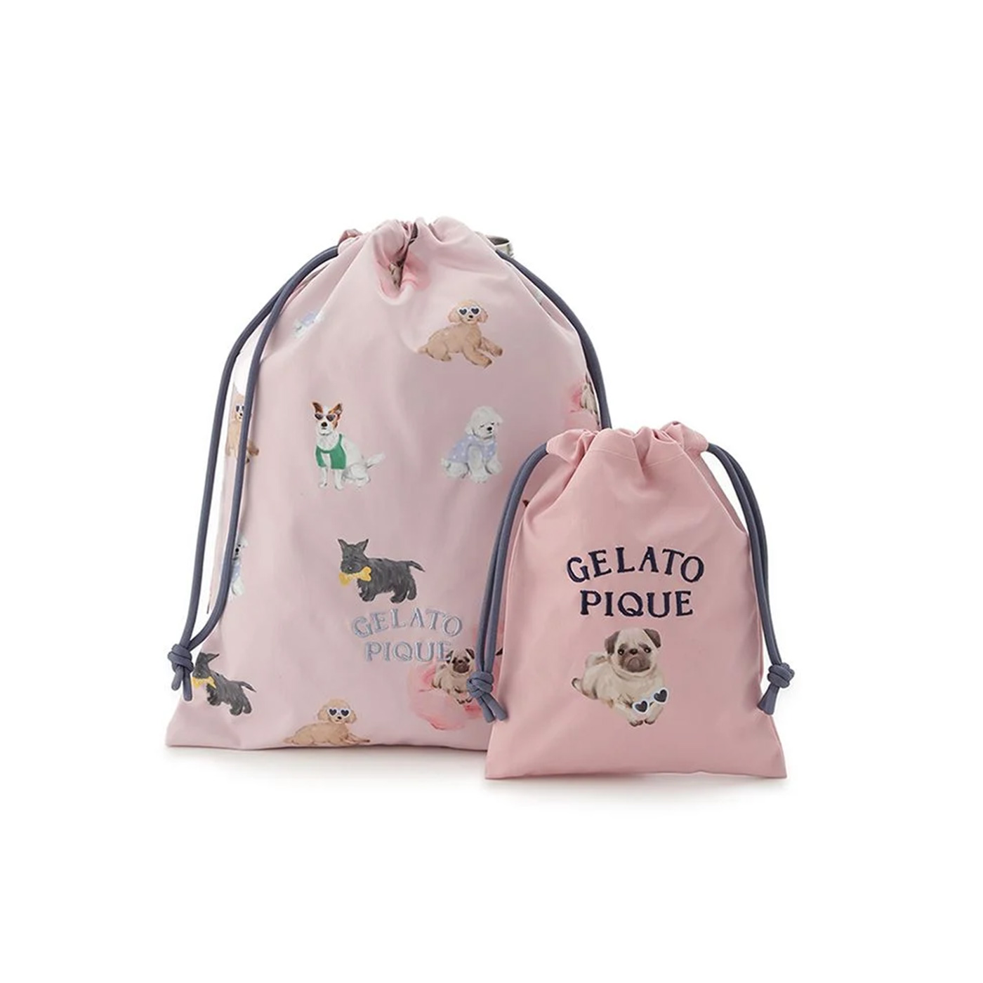 ジェラピケ★【gelato pique】犬柄巾着ポーチ２個セット PIQ0125M0221_pz_a001.jpg