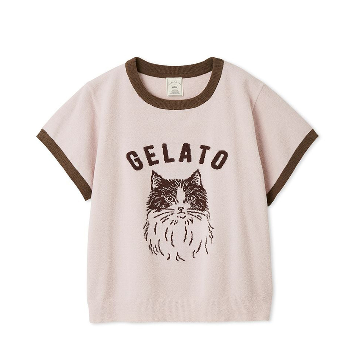 【新品未使用】ジェラートピケ　CAT柄　パジャマ　ルームウェア　猫　ホワイト 新品未使用】ジェラートピケ CAT柄 パジャマ ルームウェア 猫