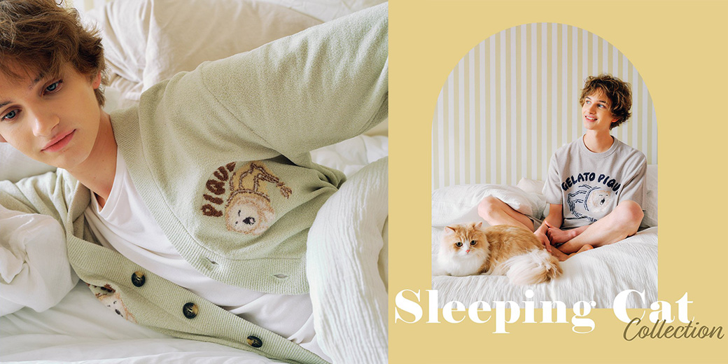 gelato pique ジェラートピケ オム sleeping cat 総柄ロング