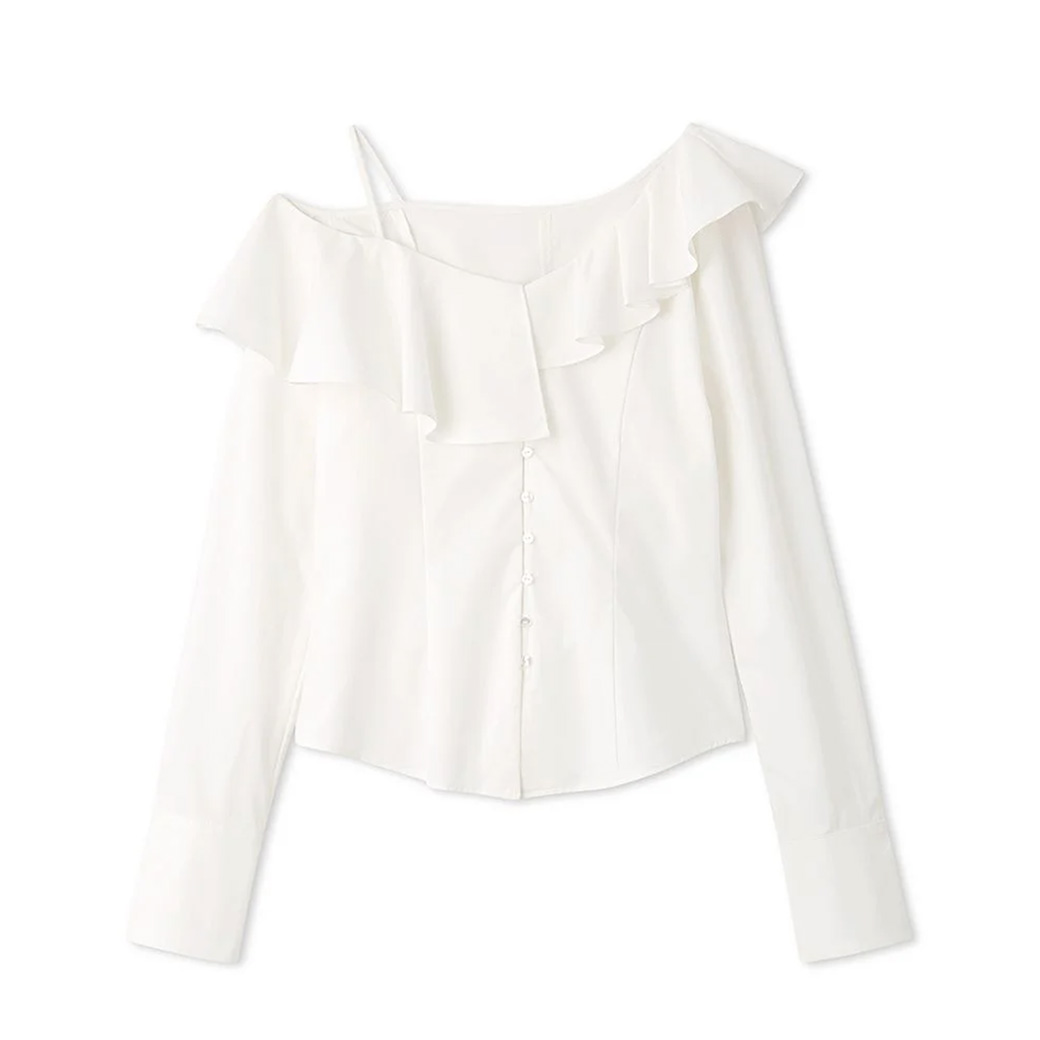 最新作 SNIDEL SALE40%OFF アシメフレアーブラウス スナイデル シャツ/ブラウス(半袖/袖なし)