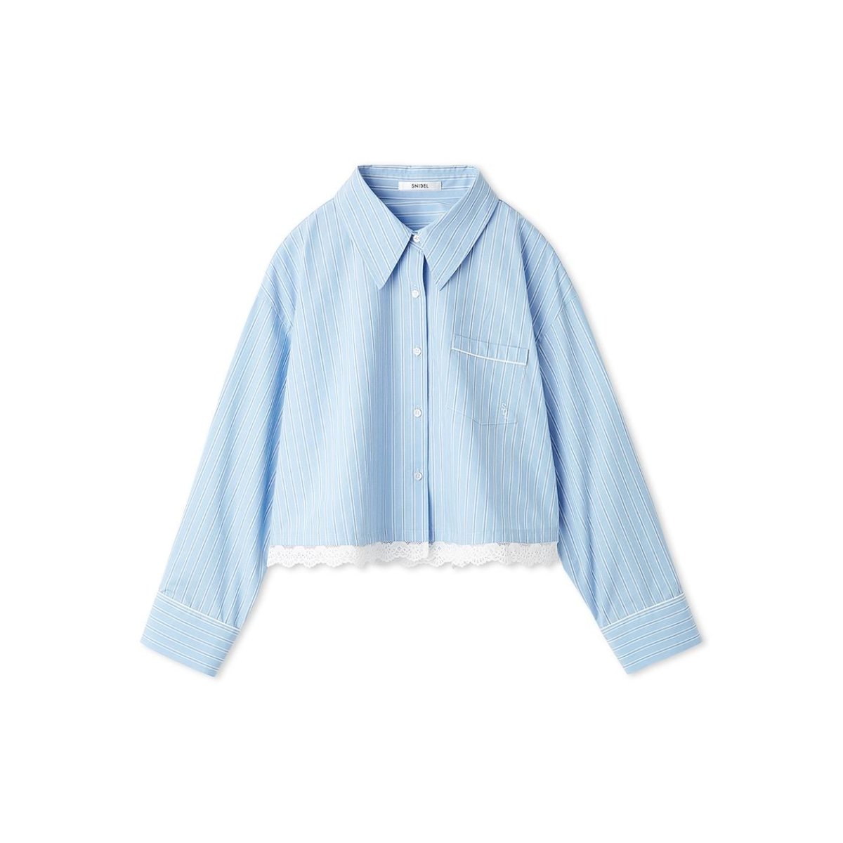 SNIDEL - 最終値下げシャツストライプミックスシャツ SNIDEL（スナイデル） SALE40%OFF レースディティールストライプシャツ