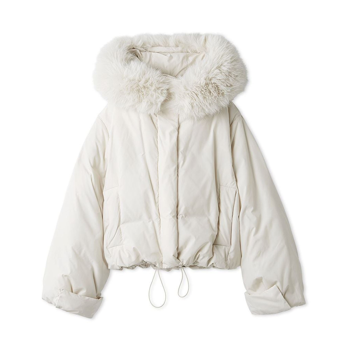 SNIDEL ホワイト ファーコート ショート丈