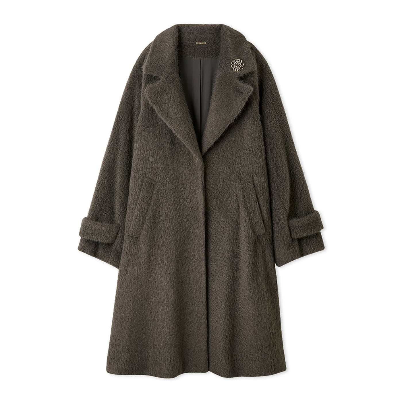 SNIDEL（スナイデル） SALE30%OFF ブローチ付きシャギーロングコート