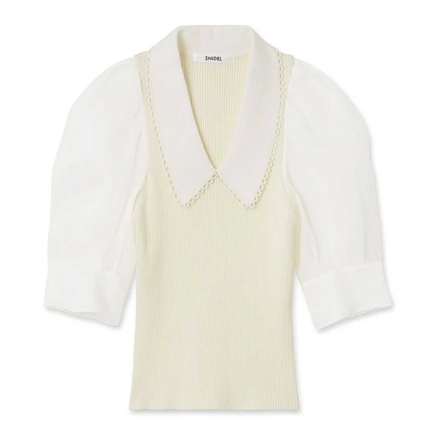 SNIDEL SALE40%OFF スナイデル Sustainable襟付きシアーニット