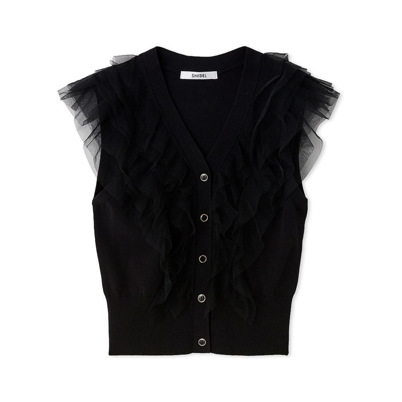 SNIDEL チュールフリルベスト BLK SNIDEL チュールフリルベスト