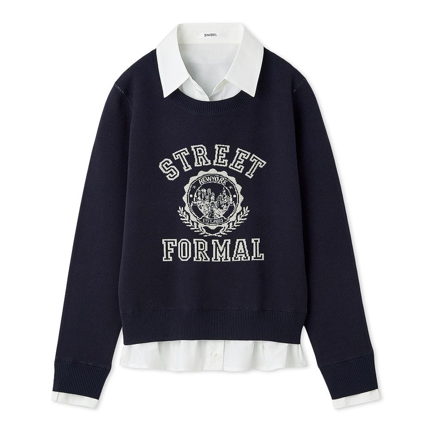 SNIDEL（スナイデル） SALE30%OFF シャツドッキングジャガードニット