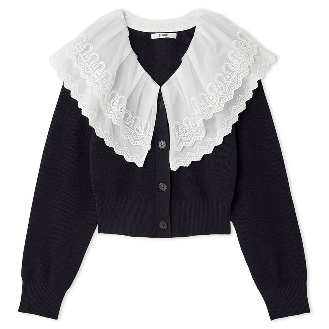 SNIDEL（スナイデル） レースカラーニットプルオーバー swnt254236