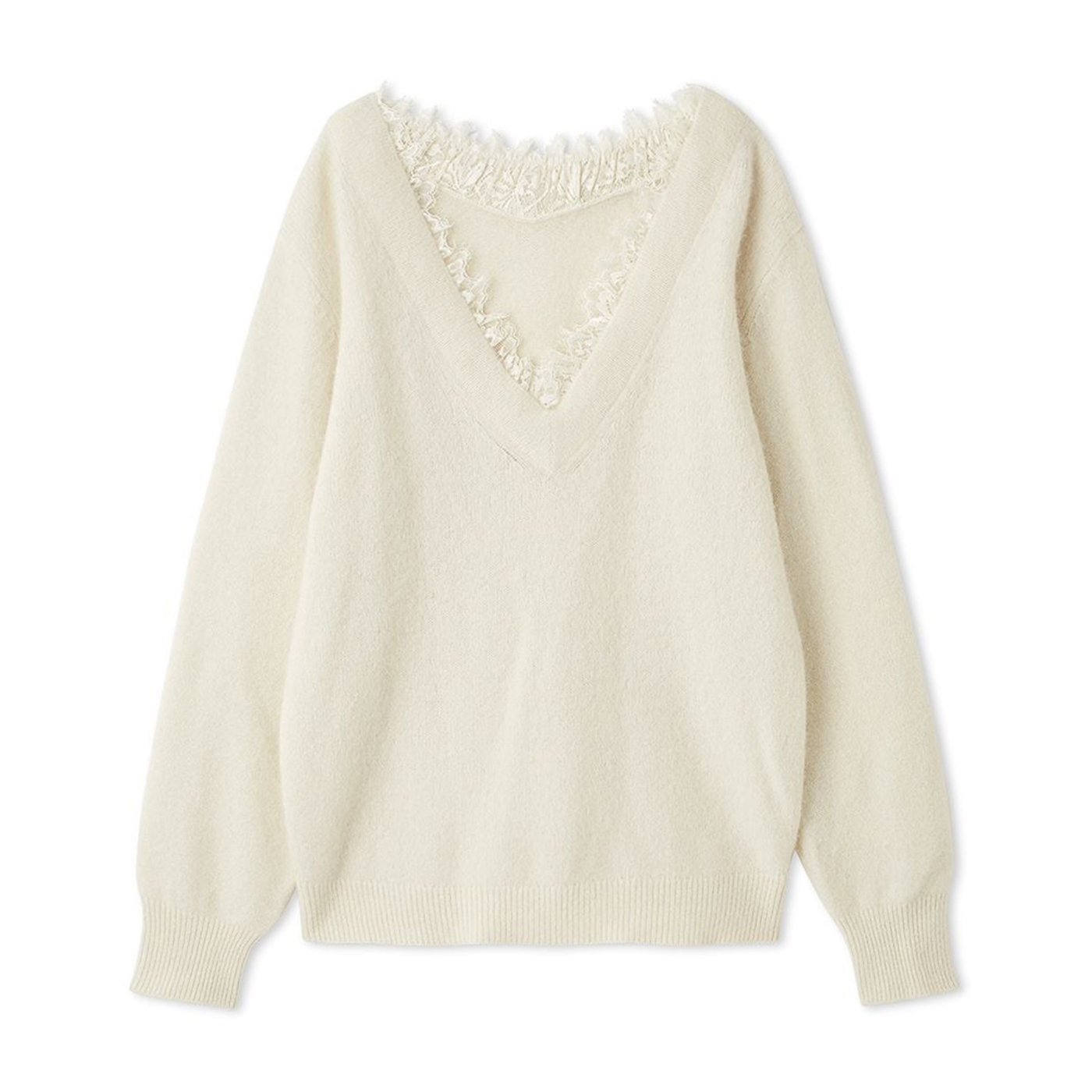 【匿名配送】フォックス衿レースプルオーバー　スナイデル フォックス衿レースプルオーバー(ニット)｜トップス｜SNIDEL