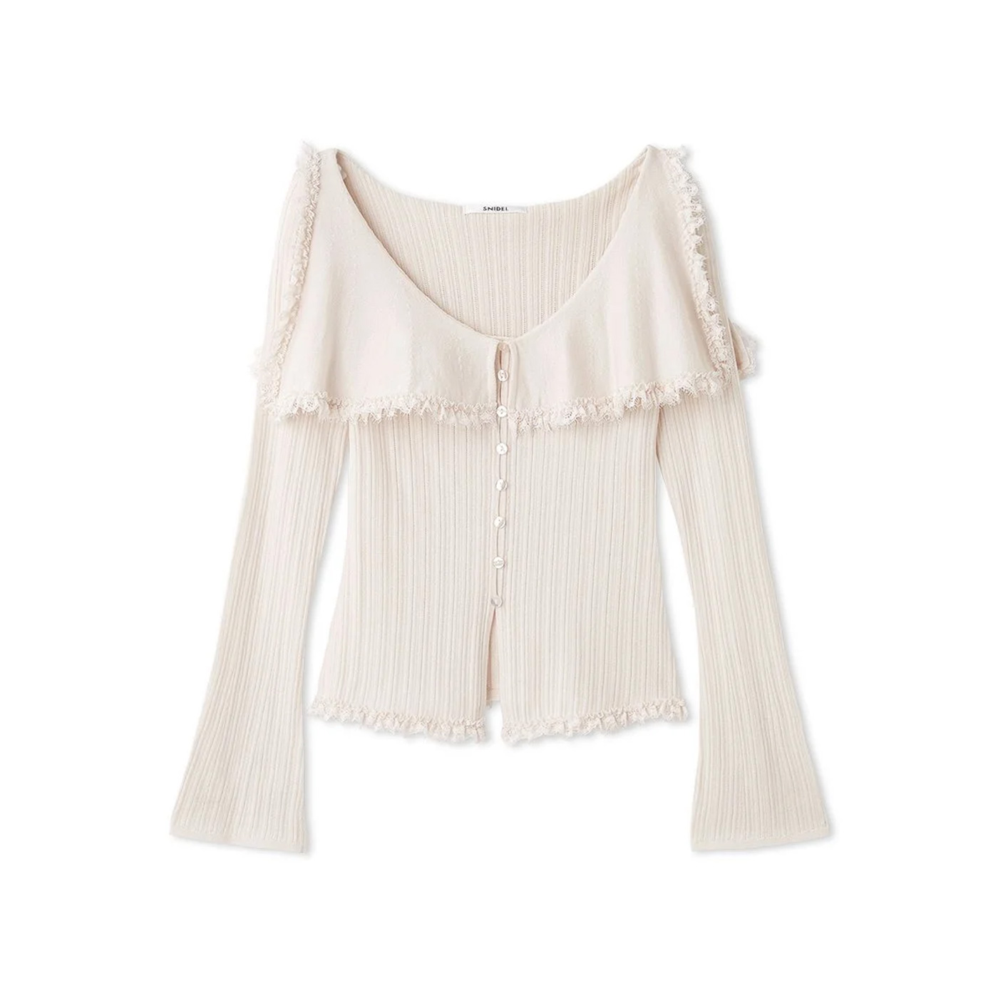 SNIDEL（スナイデル） Sustainableビッグカラーレーストリムニットプル