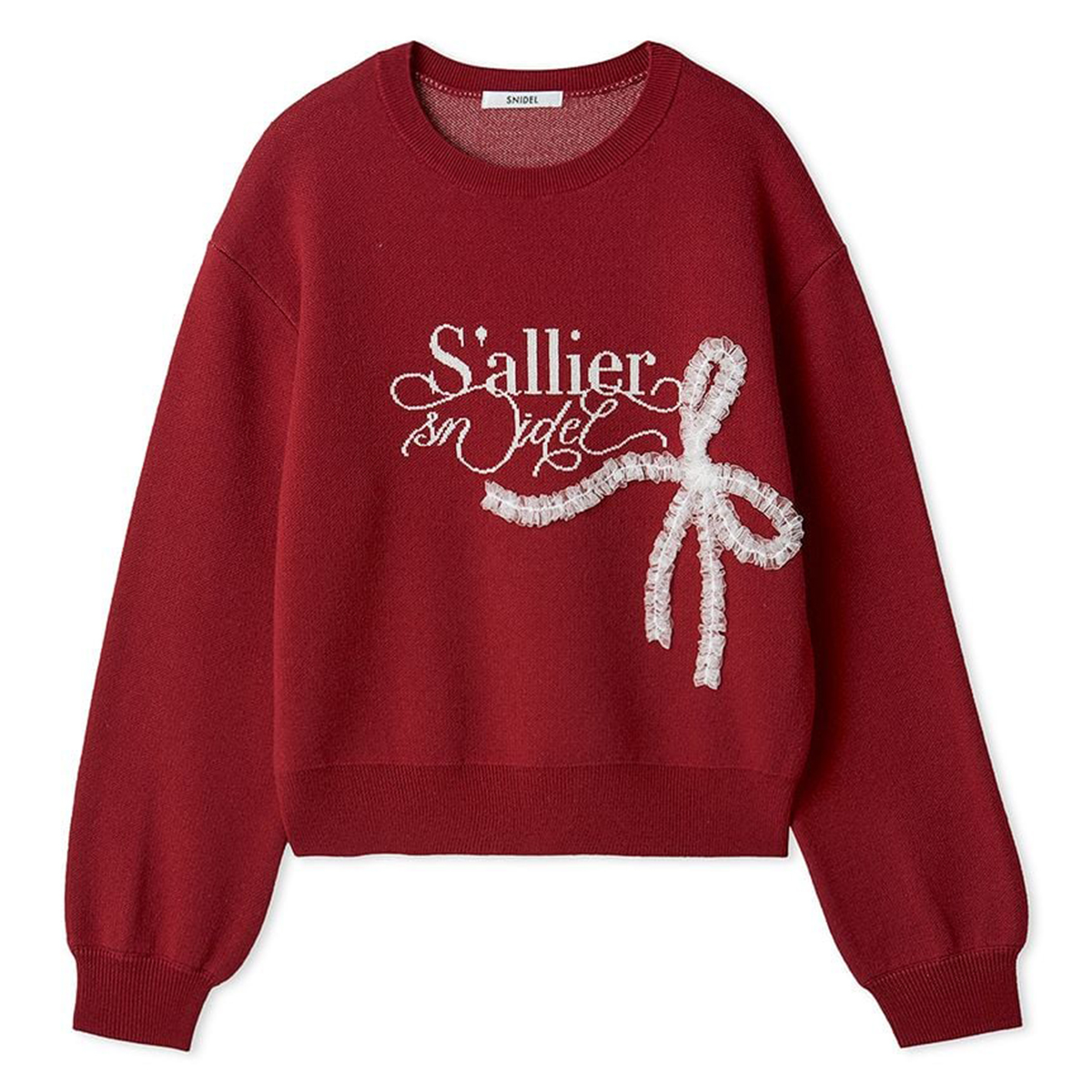 SNIDEL（スナイデル） スナイデルリボンモチーフジャガードニットプル