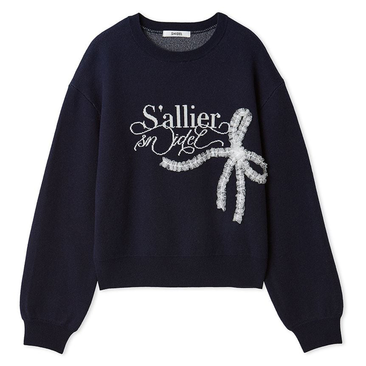SNIDEL（スナイデル） スナイデルリボンモチーフジャガードニットプル