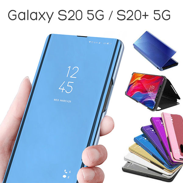 Galaxy S20 5G S20+ 5G ケース 手帳型 半透明ミラー カバー ギャラクシー Plus SC-51A SCG01 SC-52A  SCG02 スマホケース