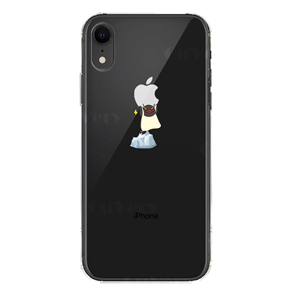 iPhoneXR ケース ソフトケース クリア ワイヤレス充電対応 ペンギン 