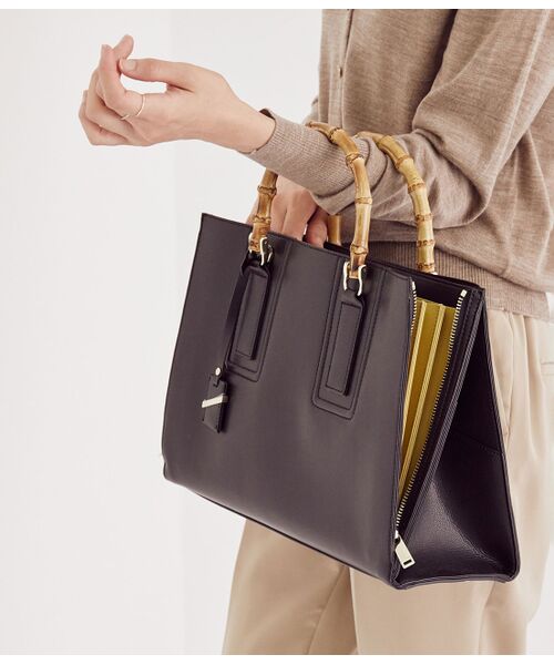 ROPE' / ロペ 【WEB限定】A4ジャバラバンブーハンドルバッグ（L