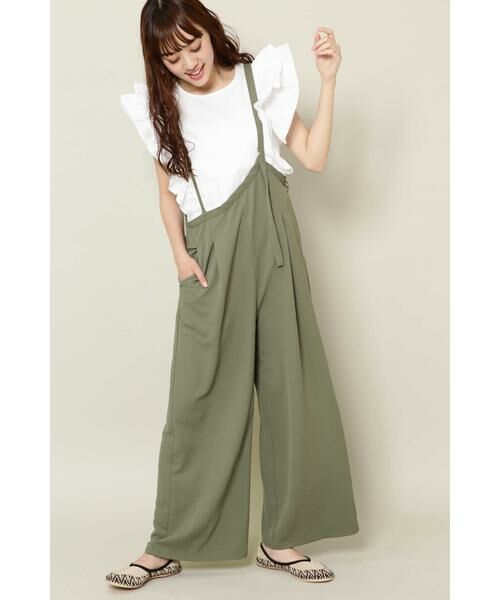 ROSE BUD / ローズ バッド アシメトリーサロペットパンツ ROSE 