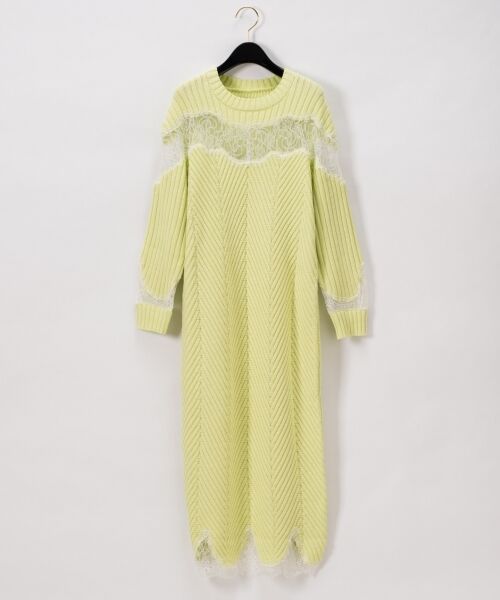 グレースコンチネンタル　レース切替ニットワンピース trim_ofgrc_itemba34b86a85e011e