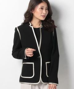 でシャンパ pierre ジャケット タカシマヤファッションスクエア - 通販 - PayPayモール cardin / ピエール ・カルダン 複合ジョーゼット×合皮 ブラック