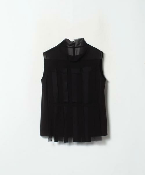 LANVIN COLLECTION / ランバン コレクション 異素材切替ノースリーブ 