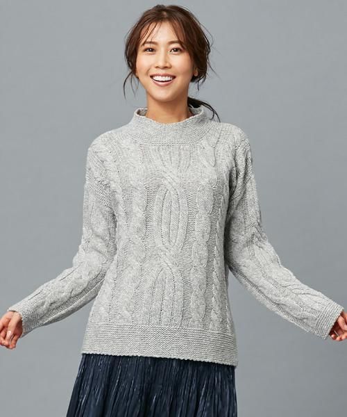 最安値格安 Leilian PLUS HOUSE / レリアンプラスハウス オフネックケーブル編みセーター タカシマヤファッションスクエア - 通販 - PayPayモール 限定セール