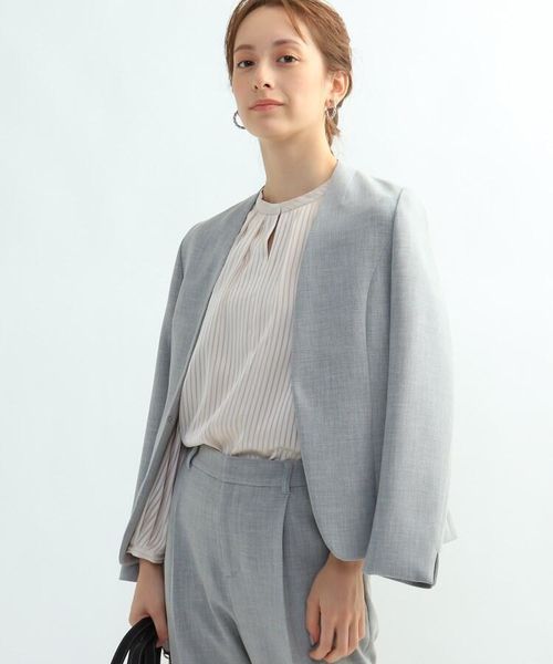 INDIVI インディヴィ リバー2WAYストレッチ ノーカラージャケット INDIVI / インディヴィ [S]リバー2WAYストレッチノーカラージャケット