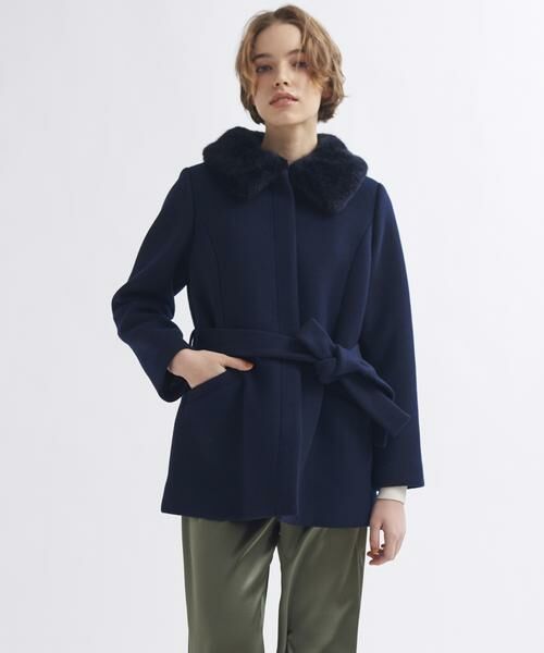 日本製在庫 LANVIN en Bleu / ランバン オン ブルー フェイクファーカラーウールコート タカシマヤファッションスクエア - 通販 - PayPayモール 定番品質保証