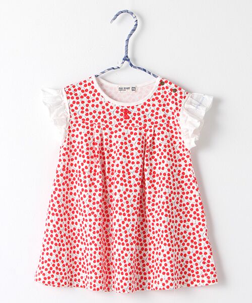 Rag Mart 授与 ラグマート フリル袖アートプリントワンピース