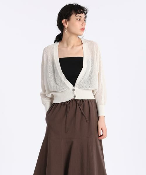 格安セール INED タカシマヤファッションスクエア - 通販 - PayPayモール / イネド 《大きいサイズ》メッシュニットカーディガン 限定品即納