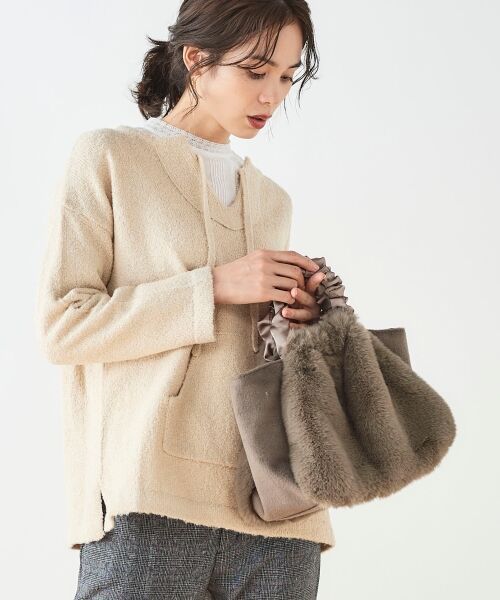 【ショップ】 le.coeur blanc / ルクールブラン ギャザーハンドルファーバッグ タカシマヤファッションスクエア - 通販 - PayPayモール ベージュ