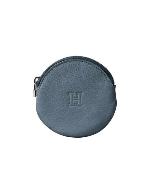 【HIROFU/ヒロフ】シボ革 コイン(キー)ケース　ライトグレー ソープラ】ミニ財布 レザー コインケース カードケース 本革