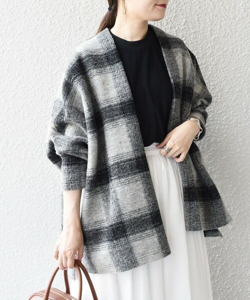 SHIPS for women シップスウィメン 《一部予約》〈手洗い可能〉イタリアンチェックショート羽織り◇  :0000100023314050586:タカシマヤファッションスクエア 通販 