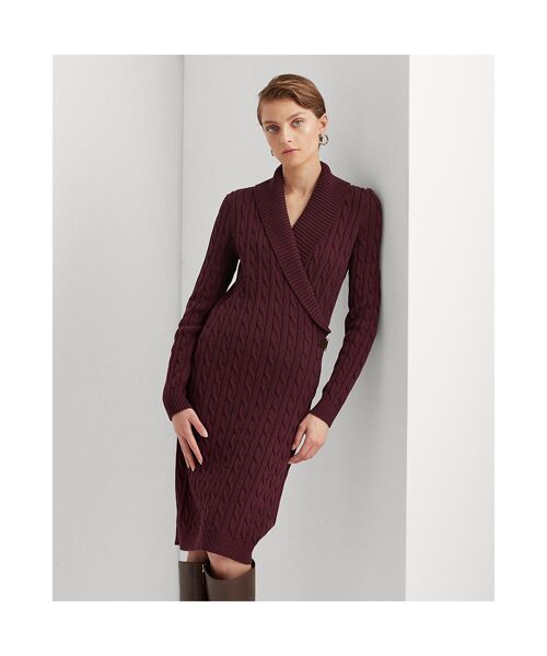 あしらった LAUREN バックルトリム セーター ドレス タカシマヤファッションスクエア - 通販 - PayPayモール RALPH LAUREN / ローレン ラルフ ローレン ケーブルニット カラーバリ