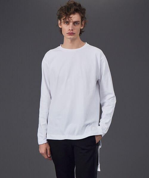 [5351プールオム]ベルベット レースアップ カットソー(日本製) 5351POUR LES HOMMES / 5351プール・オム （メンズ） Tシャツ