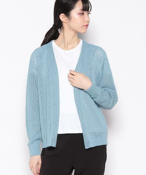 Leilian PLUS HOUSE / レリアンプラスハウス 透かし編みニットカーディガン 透かし編みニットカーディガン|レリアン プラスハウス